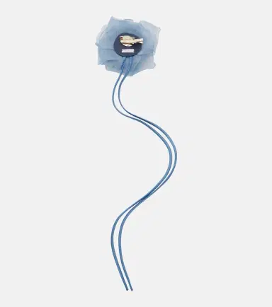 Max Mara Ario floral-appliqué silk chiffon brooch | Thumbnail 5