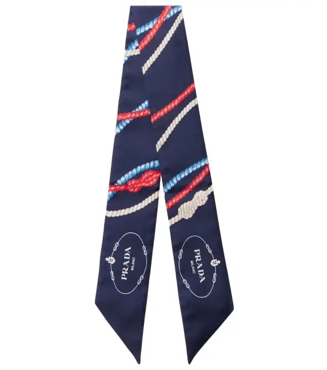 Printed silk twill scarf