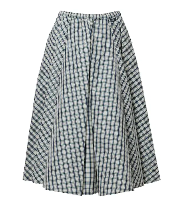 Prada Checked cotton-blend chambray midi skirt