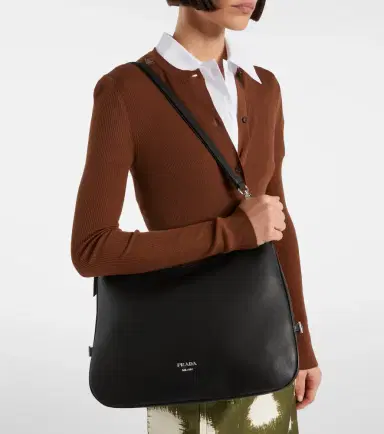 Prada Fold Large leather shoulder bag | Thumbnail 7