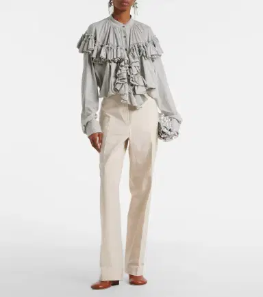 Dries Van Noten Pilar striped cotton-blend straight pants | Thumbnail 2 Dries Van Noten Pilar striped cotton-blend straight pants | Thumbnail 2