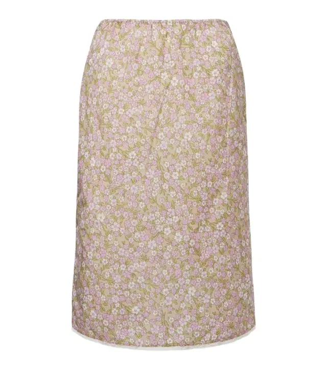 Prada Re-Nylon lace-trimmed floral midi skirt