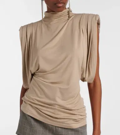 Mugler Draped jersey top | Thumbnail 3
