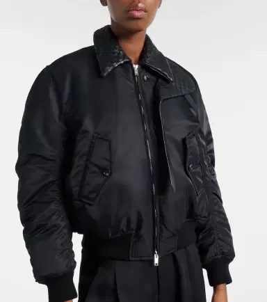 Bottega Veneta Intrecciato leather-trimmed blouson jacket | Thumbnail 4 Bottega Veneta Intrecciato leather-trimmed blouson jacket | Thumbnail 4