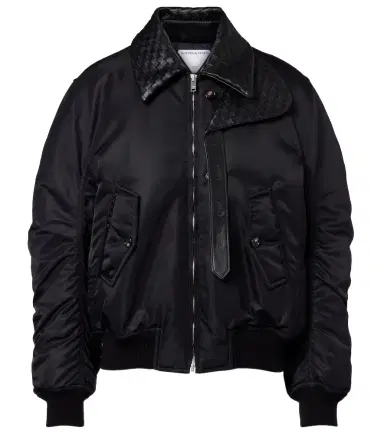 Bottega Veneta Intrecciato leather-trimmed blouson jacket | Thumbnail 1 Bottega Veneta Intrecciato leather-trimmed blouson jacket | Thumbnail 1