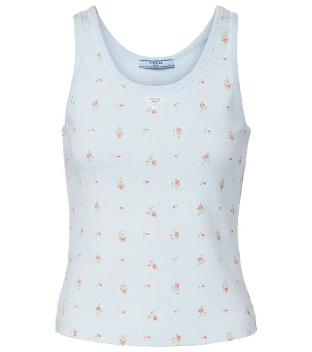 Prada Floral cotton-blend tank top