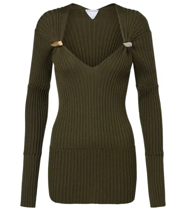Bottega Veneta Ribbed-knit cashmere and silk top