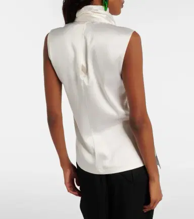 Bottega Veneta Scarf-detail silk-blend satin top | Thumbnail 4 Bottega Veneta Scarf-detail silk-blend satin top | Thumbnail 4