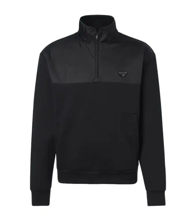 Cotton-blend fleece half-zip sweatshirt