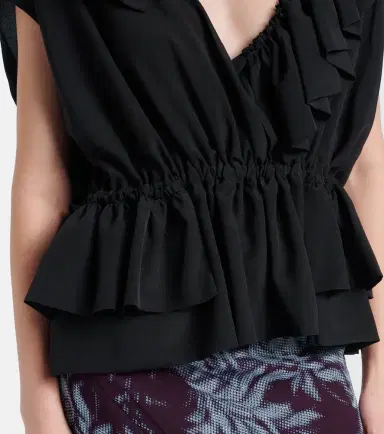 Dries Van Noten Ruffled jersey top | Thumbnail 2