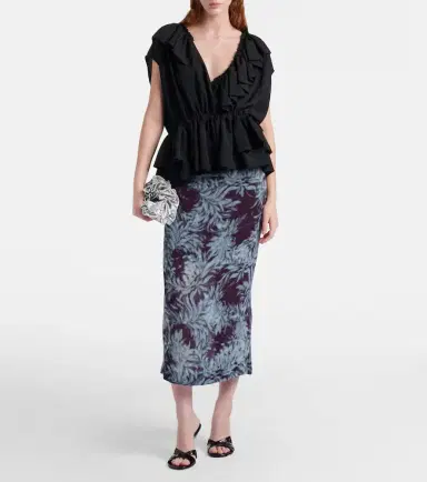 Dries Van Noten Ruffled jersey top | Thumbnail 3