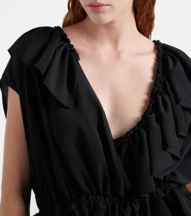 Dries Van Noten Ruffled jersey top | Thumbnail 4