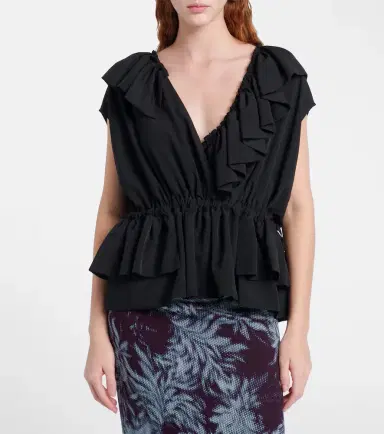 Dries Van Noten Ruffled jersey top | Thumbnail 5
