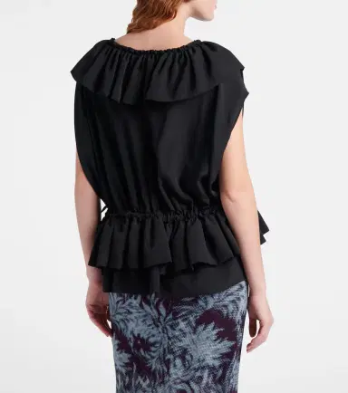Dries Van Noten Ruffled jersey top | Thumbnail 6