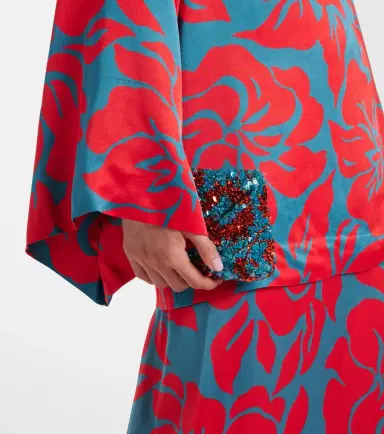 Dries Van Noten Charli printed satin top | Thumbnail 4