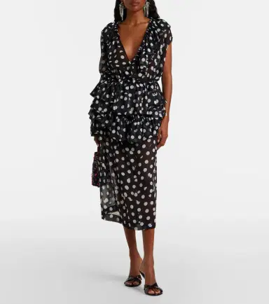 Dries Van Noten Polka-dot ruffled top | Thumbnail 2