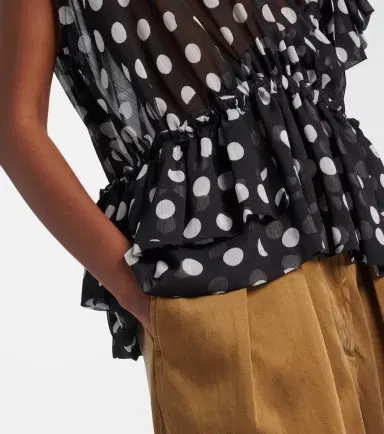 Dries Van Noten Polka-dot ruffled top | Thumbnail 4