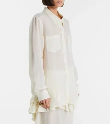 Dries Van Noten Oversized ramie shirt | Thumbnail 4 Dries Van Noten Oversized ramie shirt | Thumbnail 4