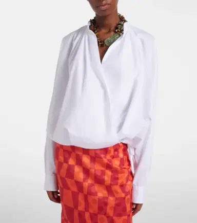 Dries Van Noten Draped cotton blouse | Thumbnail 4