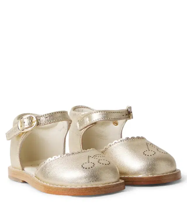 Baby Luna metallic leather sandals