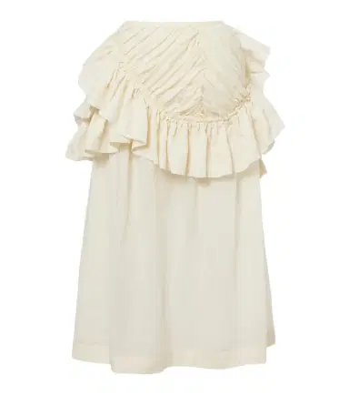 Dries Van Noten Ruffled ramie midi skirt | Thumbnail 1