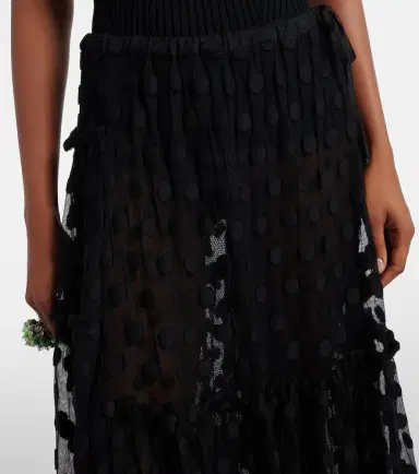 Dries Van Noten Polka-dot asymmetric cotton-blend maxi skirt | Thumbnail 2