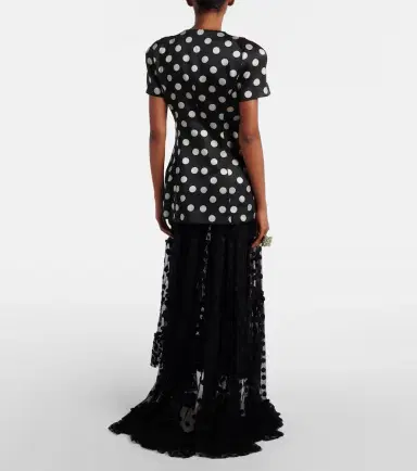 Dries Van Noten Polka-dot asymmetric cotton-blend maxi skirt | Thumbnail 3