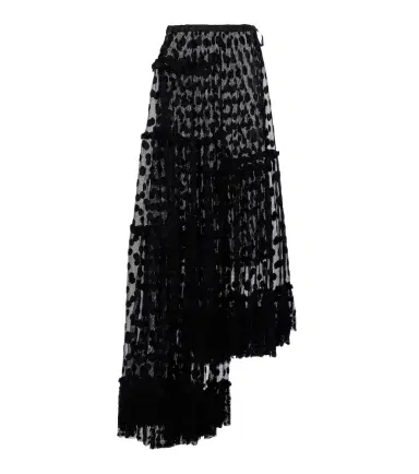Dries Van Noten Polka-dot asymmetric cotton-blend maxi skirt | Thumbnail 1