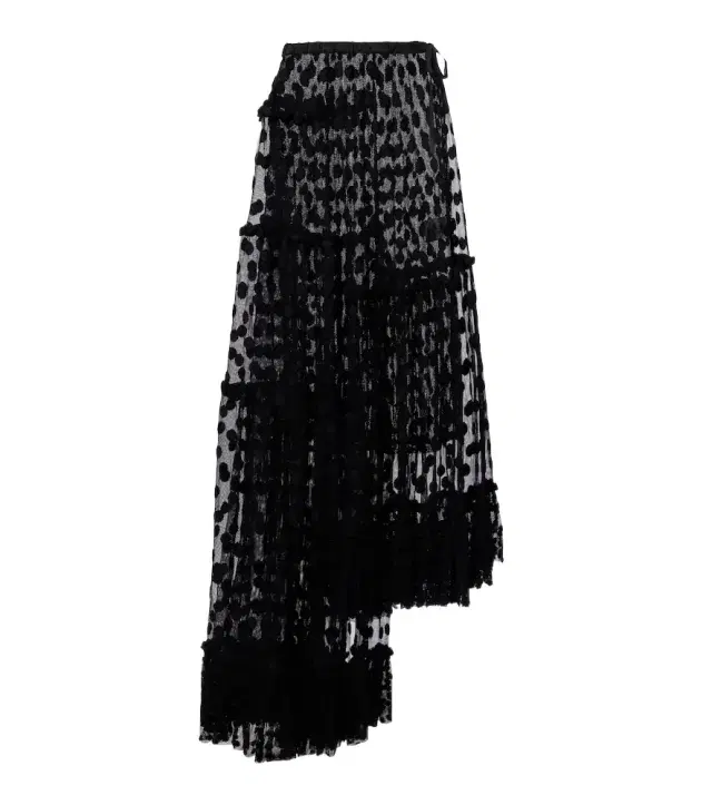 Dries Van Noten Polka-dot asymmetric cotton-blend maxi skirt