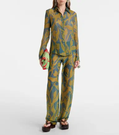 Dries Van Noten Pachas printed silk straight pants | Thumbnail 2