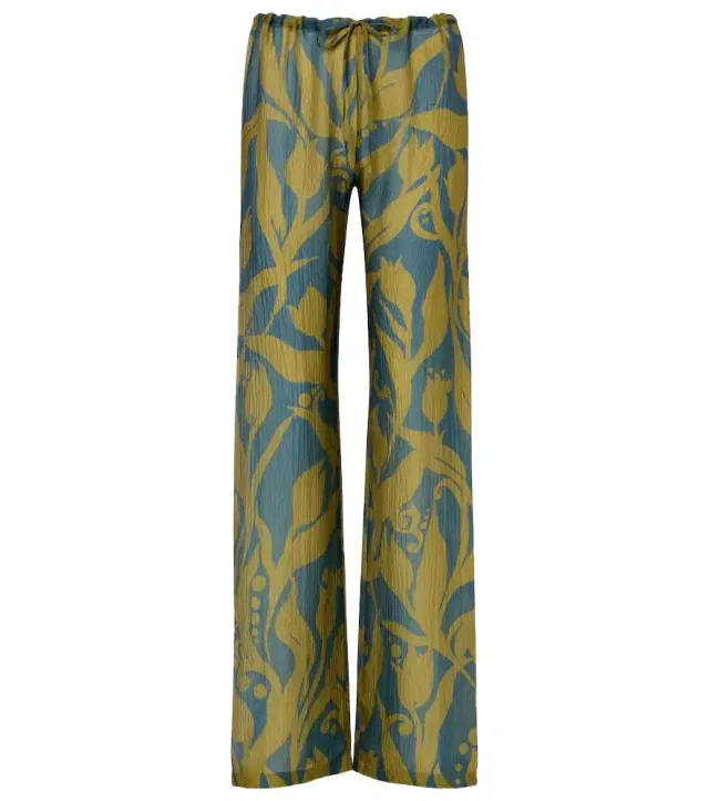 Dries Van Noten Pachas printed silk straight pants