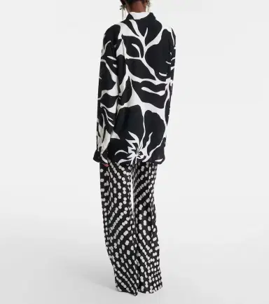 Dries Van Noten Polka-dot silk wide-leg pants | Thumbnail 2
