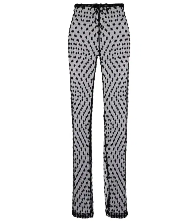 Dries Van Noten Polka-dot mesh slim pants