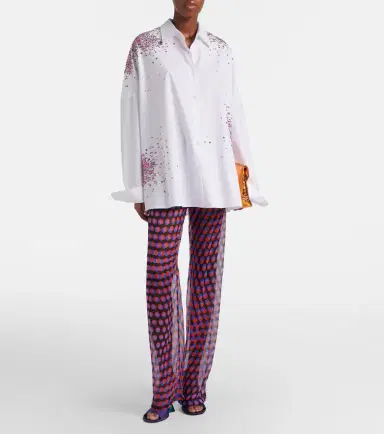 Dries Van Noten Polka-dot silk straight pants | Thumbnail 4
