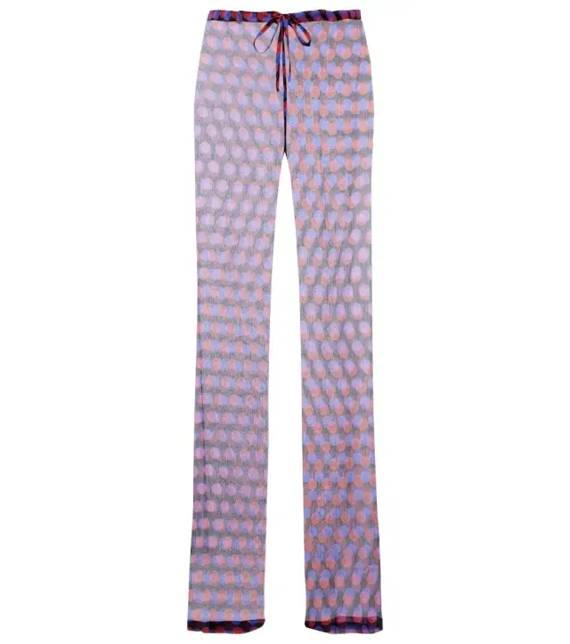 Dries Van Noten Polka-dot silk straight pants