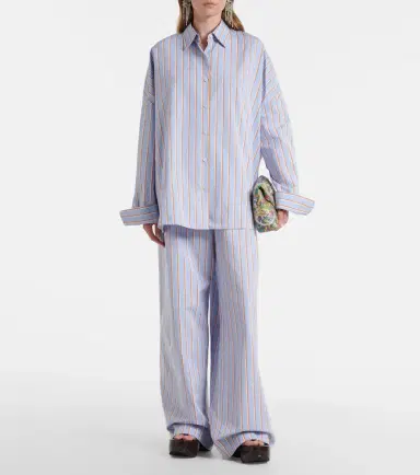 Dries Van Noten Striped cotton wide-leg pants | Thumbnail 6 Dries Van Noten Striped cotton wide-leg pants | Thumbnail 6