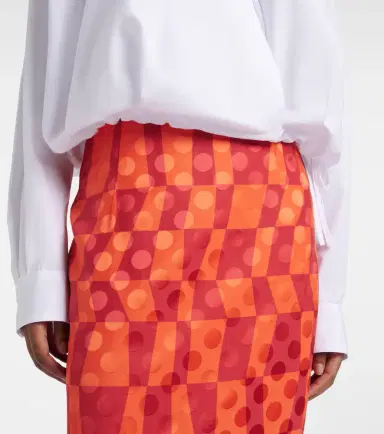 Dries Van Noten Satin jacquard midi skirt | Thumbnail 2 Dries Van Noten Satin jacquard midi skirt | Thumbnail 2