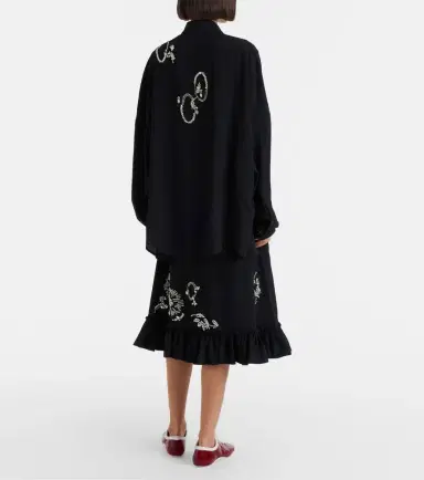Dries Van Noten Embellished ruffled midi skirt | Thumbnail 3