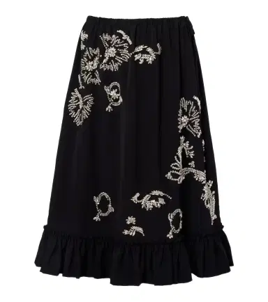Dries Van Noten Embellished ruffled midi skirt | Thumbnail 1