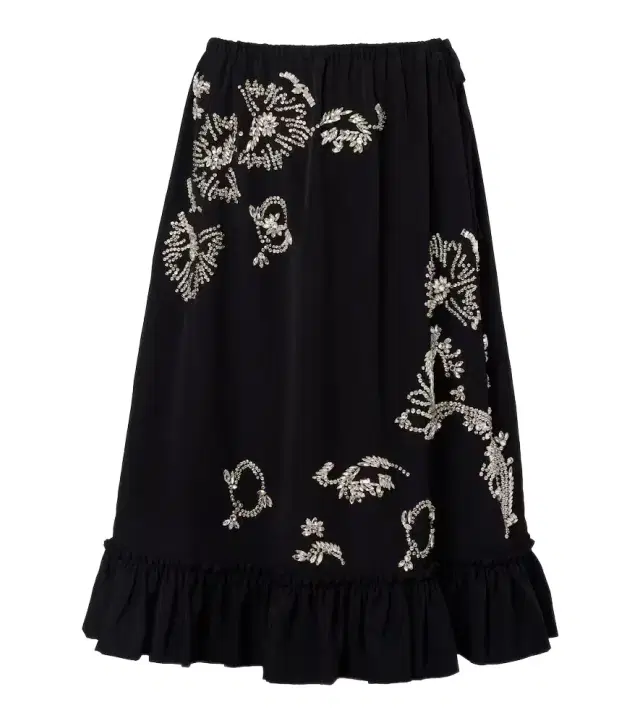Dries Van Noten Embellished ruffled midi skirt