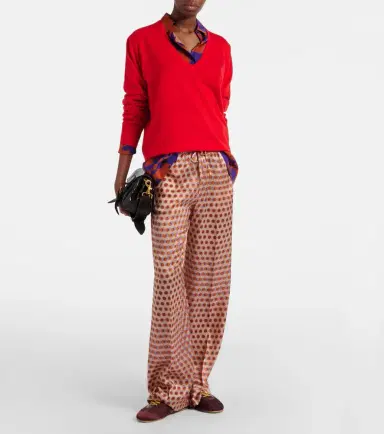 Dries Van Noten Polka-dot silk wide-leg pants | Thumbnail 3