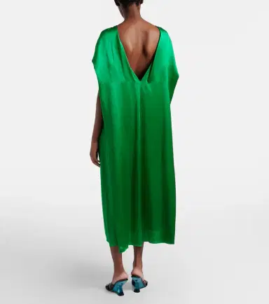 Dries Van Noten Silk satin midi dress | Thumbnail 6