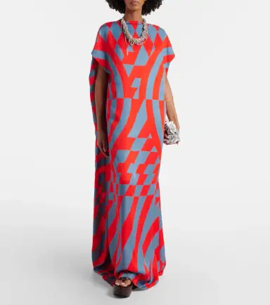 Dries Van Noten Printed satin maxi dress | Thumbnail 4
