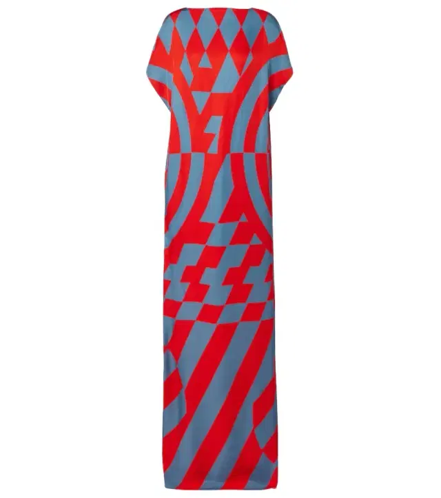 Dries Van Noten Printed satin maxi dress