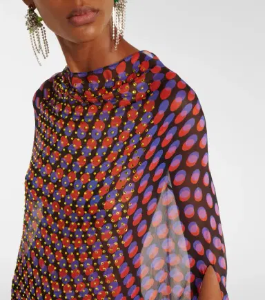 Dries Van Noten Polka-dot silk satin midi dress | Thumbnail 5