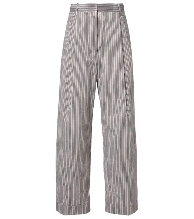 Dries Van Noten Striped cotton and silk pants