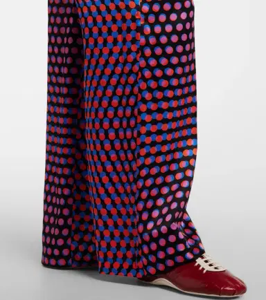 Dries Van Noten Polka-dot silk wide-leg pants | Thumbnail 3