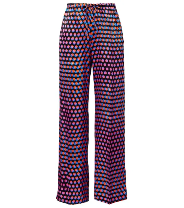 Dries Van Noten Polka-dot silk wide-leg pants