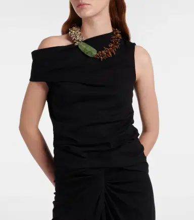 Dries Van Noten Asymmetric cotton top | Thumbnail 4