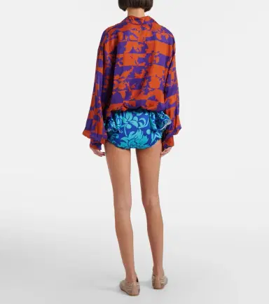 Dries Van Noten Ruffled printed shorts | Thumbnail 3